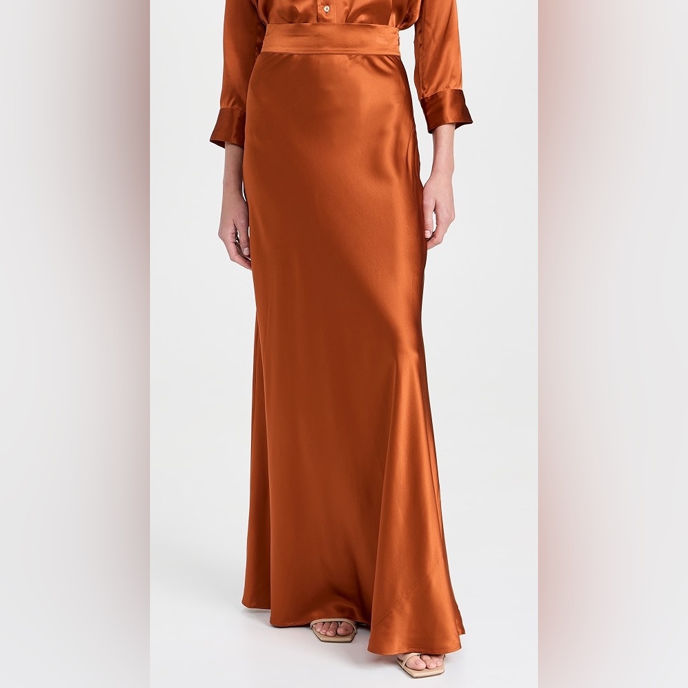 NWT $575 L'Agence Ryker Bias Cut Silk Maxi Skirt